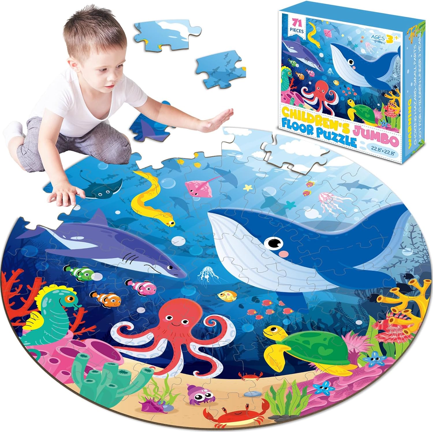 Explore the Wonders of the 22.8 Inch Jumbo Floor Puzzle: An Underwater Adventure for Kids