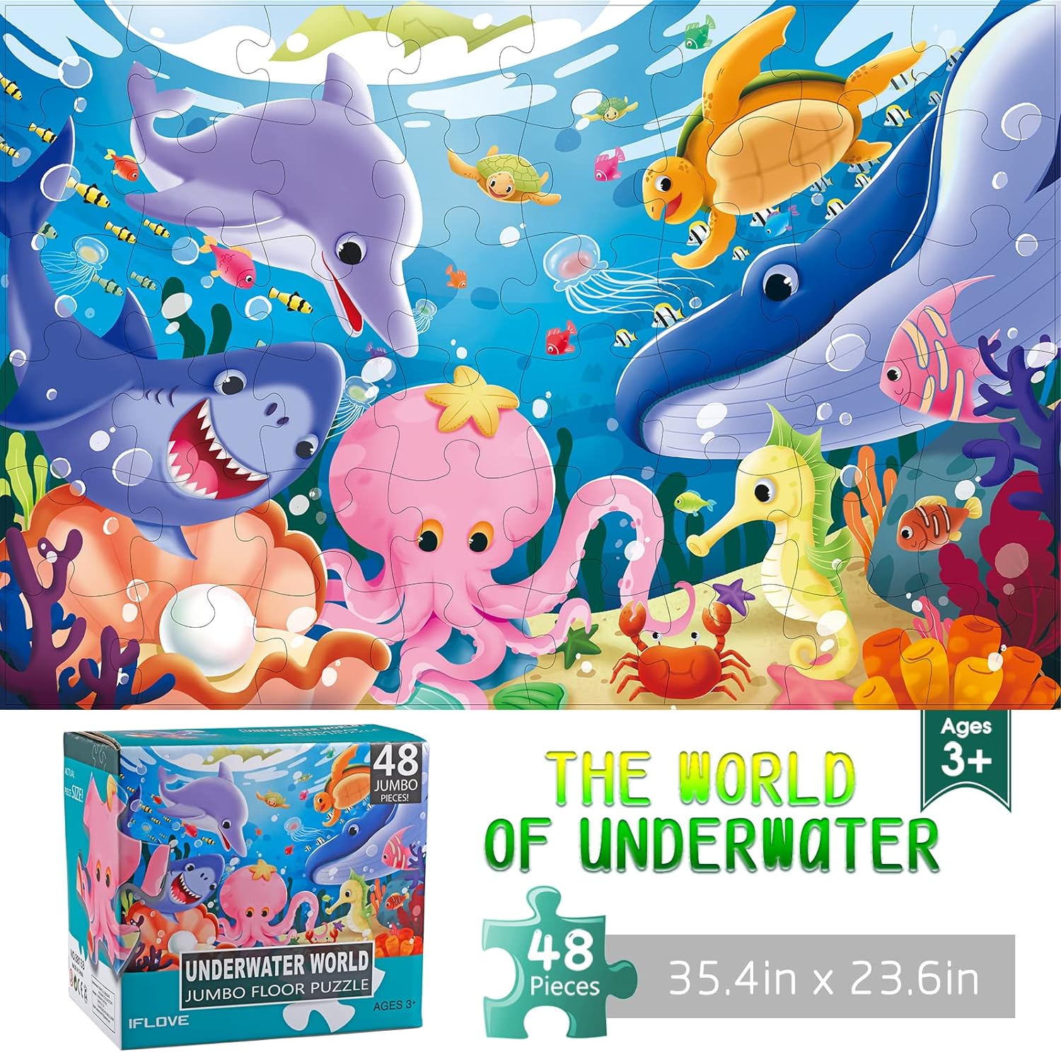 Explore the Vibrant Underwater World with Jumbo Floor Puzzles for Kids