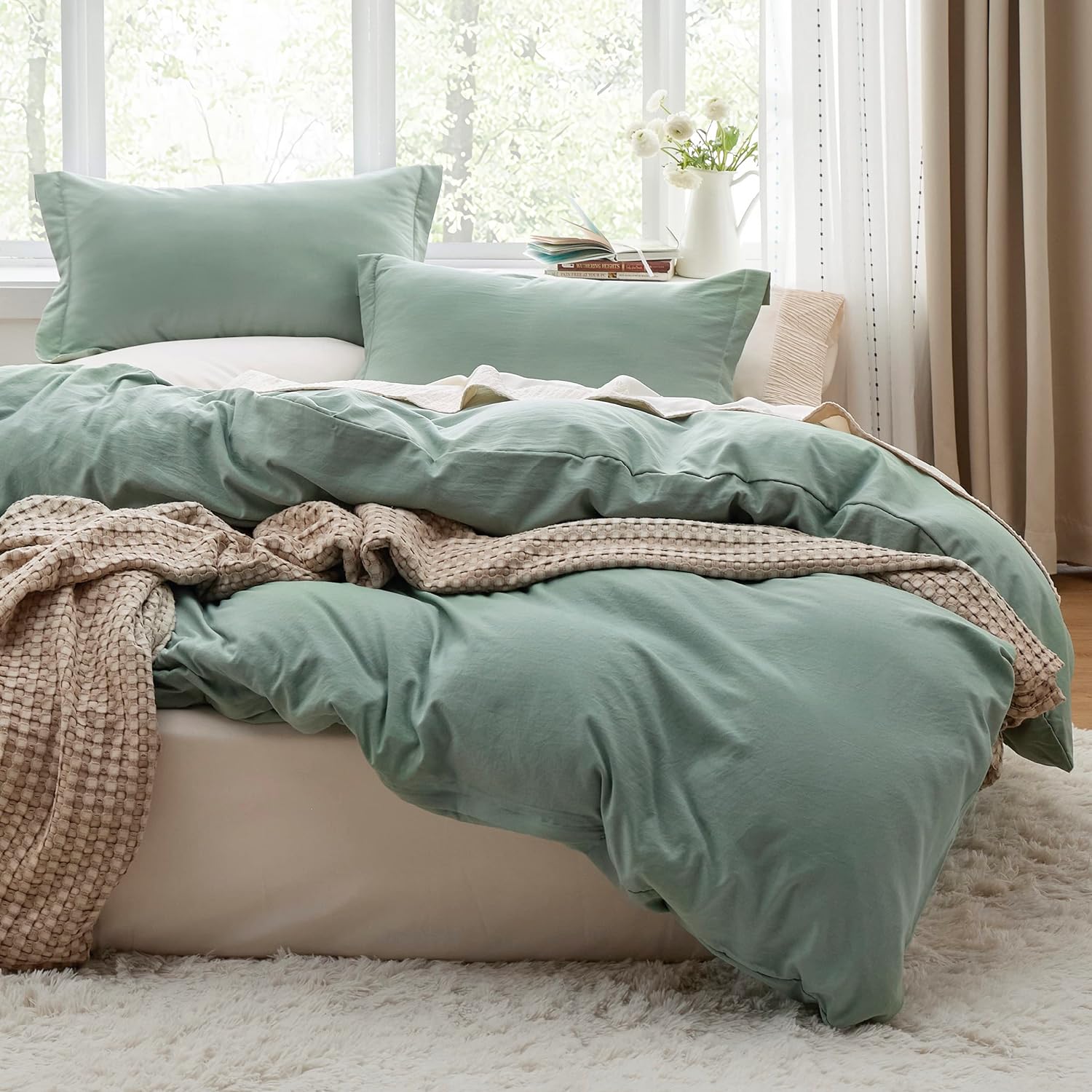 Comprehensive Review of Bedsure Sage Green Duvet Cover Set