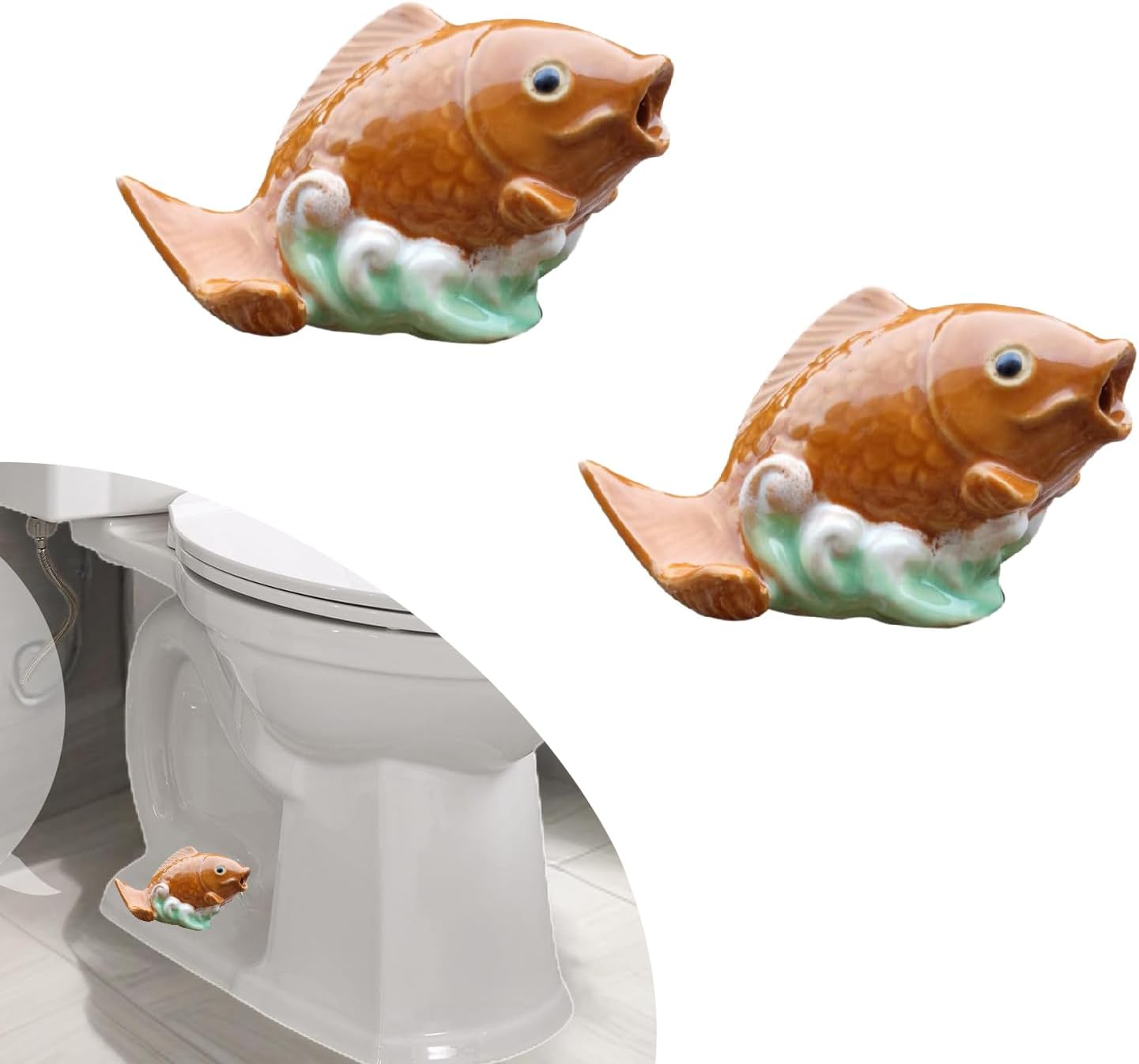 Revamp Your Bathroom with Cute Ceramic Fish Toilet Bolt Caps