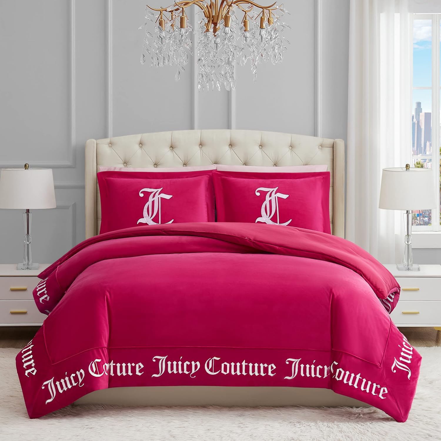 Elevate Your Space with the Juicy Couture Gothic Design Comforter Set